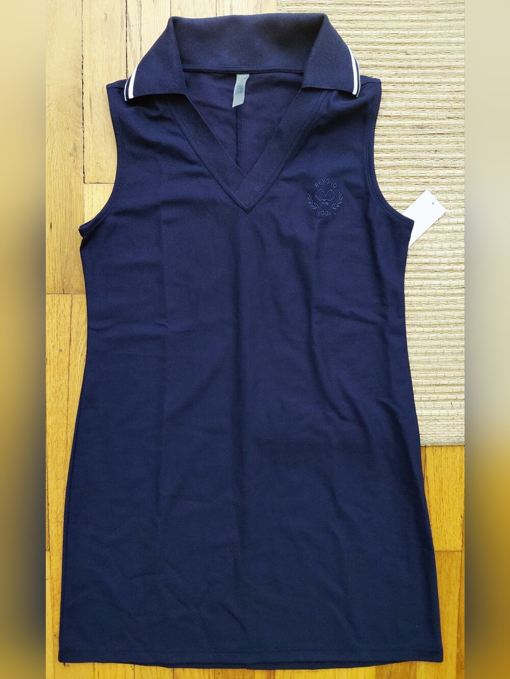 Never Worn-Beyond Yoga Navy Polo Dress Embroidered Logo